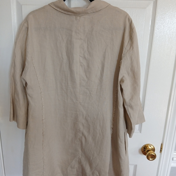 St. Tropez West 100% Linen jacket XL 3/4 Length Sleeve Coastal Casual Career - Picture 7 of 7